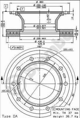 Brembo 09.7383.20 - Спирачен диск vvparts.bg