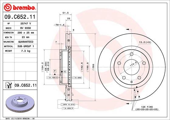 Brembo 09.C652.11 - Спирачен диск vvparts.bg