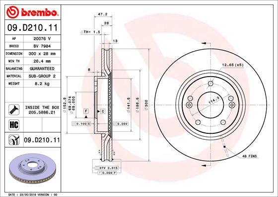 Brembo 09.D210.11 - Спирачен диск vvparts.bg