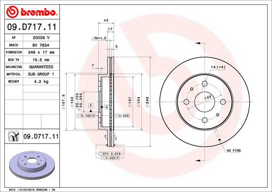 Brembo 09.D717.11 - Спирачен диск vvparts.bg