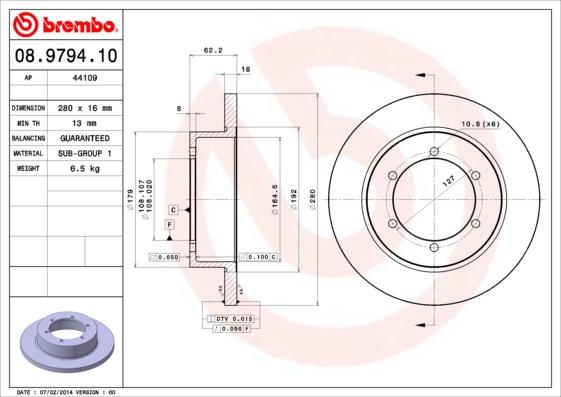 Brembo 08.9794.10 - Спирачен диск vvparts.bg