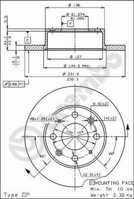 Brembo 08.4423.20 - Спирачен диск vvparts.bg