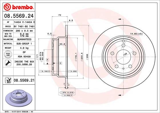 Brembo 08.5569.24 - Спирачен диск vvparts.bg