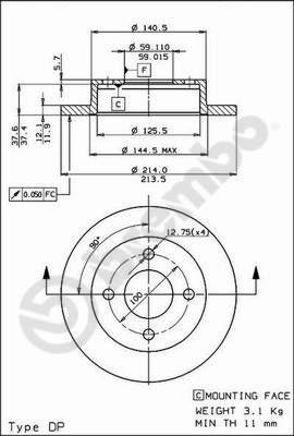 Brembo 08.5131.10 - Спирачен диск vvparts.bg