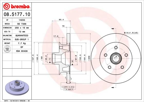 Brembo 08.5177.10 - Спирачен диск vvparts.bg