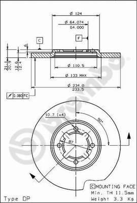 Brembo 08.6740.10 - Спирачен диск vvparts.bg