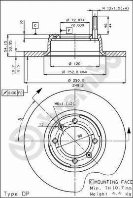 Brembo 08.3894.10 - Спирачен диск vvparts.bg