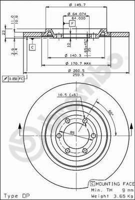 Brembo 08.3210.10 - Спирачен диск vvparts.bg