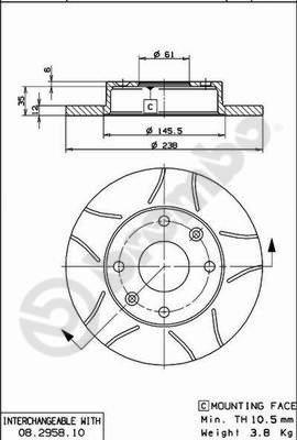 Brembo 08.2958.75 - Спирачен диск vvparts.bg