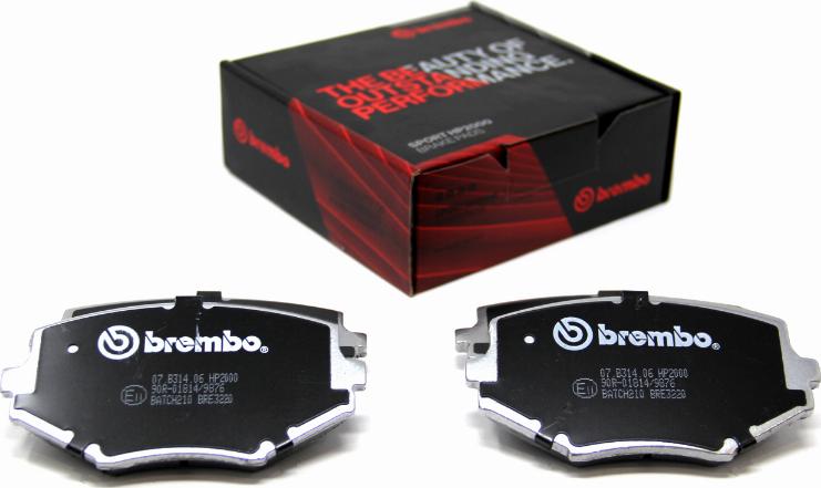 Brembo 07.B314.06 - Комплект накладки за високо натоварване vvparts.bg