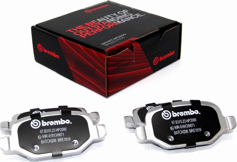 Brembo 07.B315.23 - Комплект накладки за високо натоварване vvparts.bg