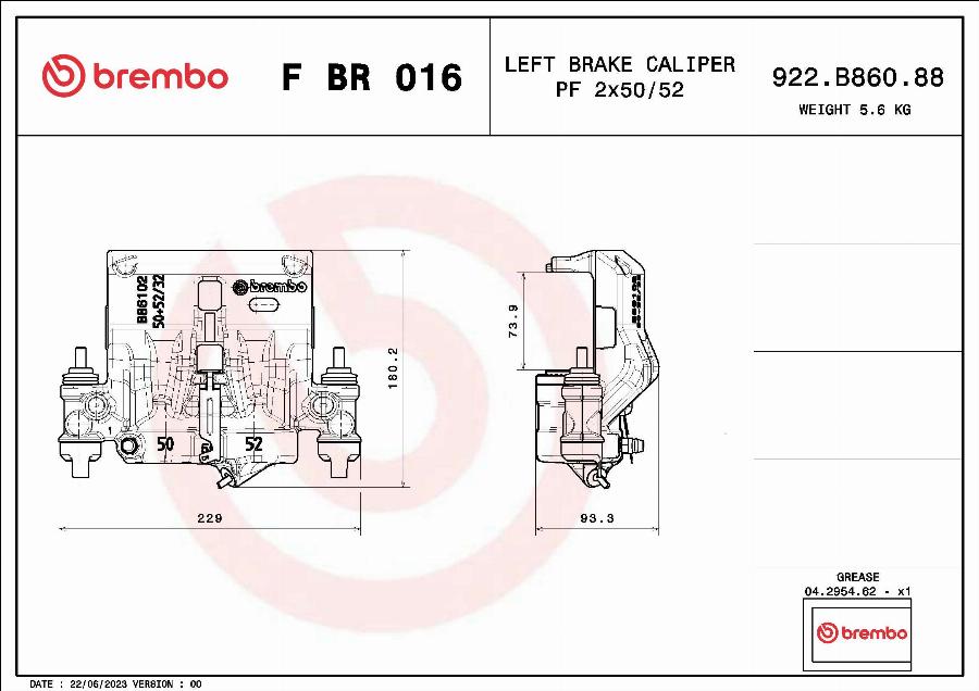 Brembo F BR 016 - Спирачен апарат vvparts.bg