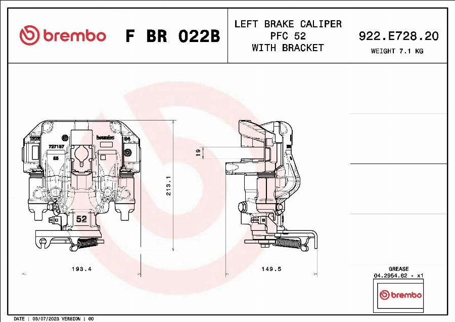 Brembo F BR 022B - Спирачен апарат vvparts.bg