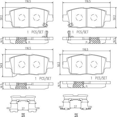 Brembo P99004N - Комплект спирачно феродо, дискови спирачки vvparts.bg