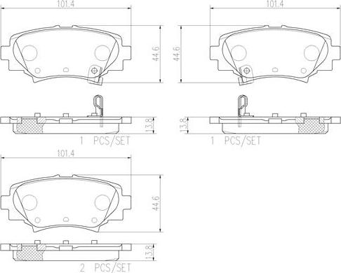 Brembo P49049N - Комплект спирачно феродо, дискови спирачки vvparts.bg