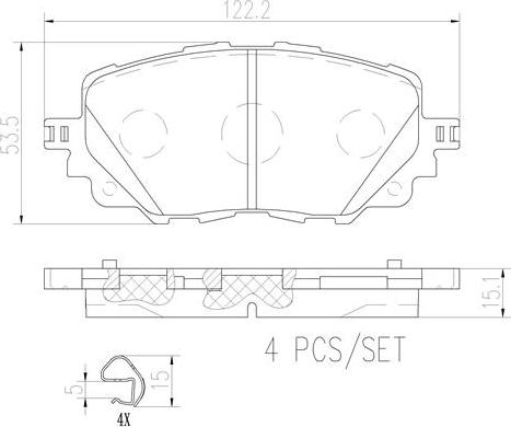 Brembo P49054N - Комплект спирачно феродо, дискови спирачки vvparts.bg