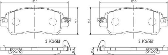 Brembo P49055N - Комплект спирачно феродо, дискови спирачки vvparts.bg