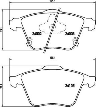 Brembo P 49 038 - Комплект спирачно феродо, дискови спирачки vvparts.bg