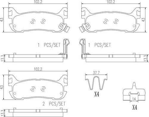 Brembo P49021N - Комплект спирачно феродо, дискови спирачки vvparts.bg