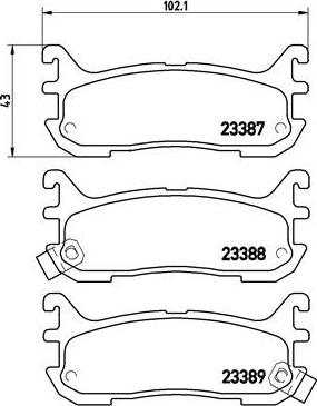 Brembo P 49 021 - Комплект спирачно феродо, дискови спирачки vvparts.bg