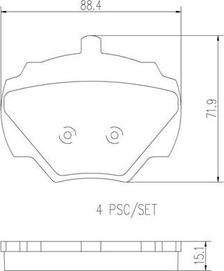 Brembo P44001N - Комплект спирачно феродо, дискови спирачки vvparts.bg