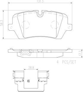 Brembo P44021N - Комплект спирачно феродо, дискови спирачки vvparts.bg