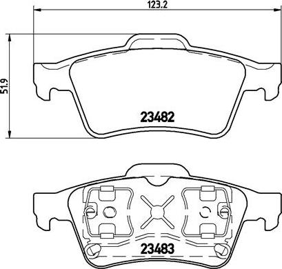 Brembo P 59 044 - Комплект спирачно феродо, дискови спирачки vvparts.bg