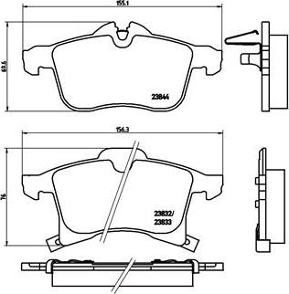 Brembo P 59 045 - Комплект спирачно феродо, дискови спирачки vvparts.bg