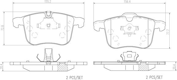 Brembo P59046N - Комплект спирачно феродо, дискови спирачки vvparts.bg