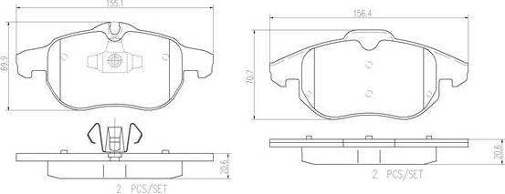 Brembo P59043N - Комплект спирачно феродо, дискови спирачки vvparts.bg