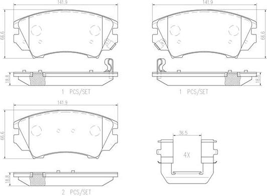 Brembo P59055N - Комплект спирачно феродо, дискови спирачки vvparts.bg