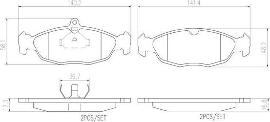 Brembo P59011N - Комплект спирачно феродо, дискови спирачки vvparts.bg