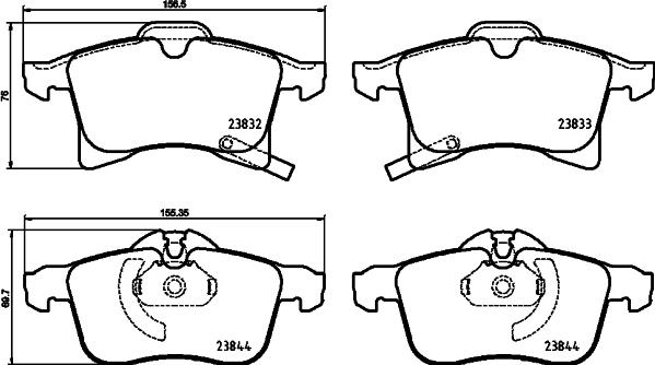 Brembo P 59 089 - Комплект спирачно феродо, дискови спирачки vvparts.bg