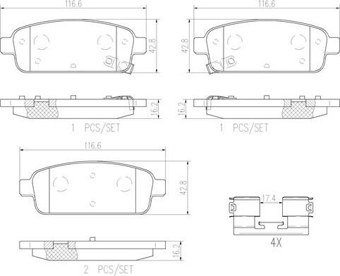 Brembo P59080N - Комплект спирачно феродо, дискови спирачки vvparts.bg