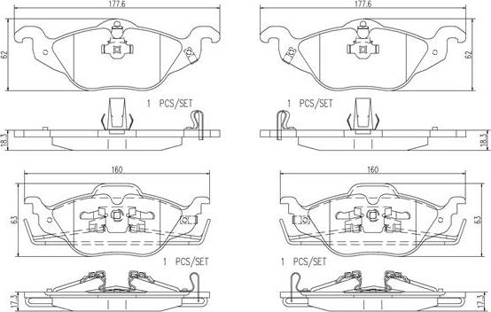 Brembo P59030N - Комплект спирачно феродо, дискови спирачки vvparts.bg