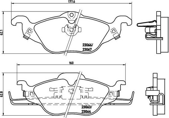 Brembo P 59 030 - Комплект спирачно феродо, дискови спирачки vvparts.bg