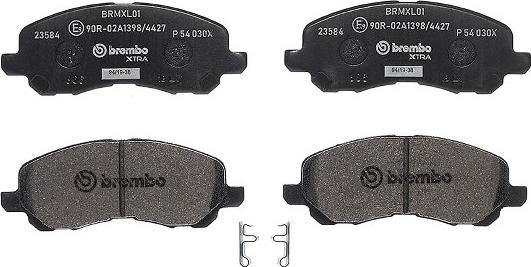 Brembo P 54 030X - Комплект спирачно феродо, дискови спирачки vvparts.bg