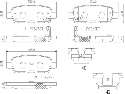 Brembo P56046N - Комплект спирачно феродо, дискови спирачки vvparts.bg