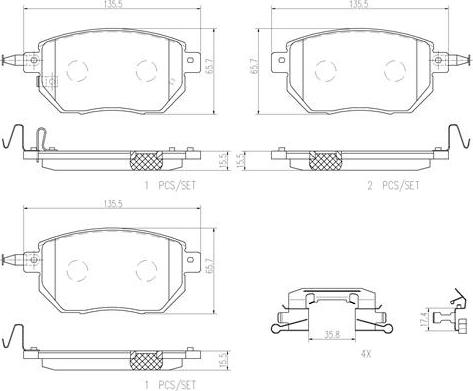 Brembo P56051N - Комплект спирачно феродо, дискови спирачки vvparts.bg