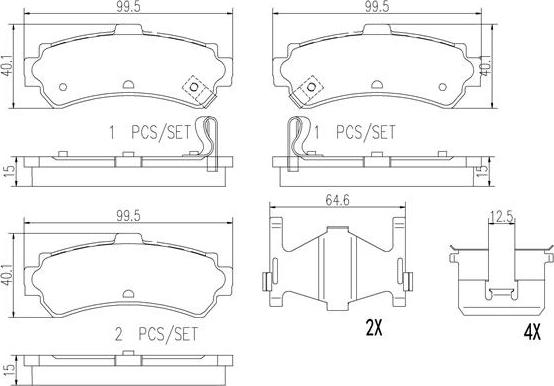 Brembo P56035N - Комплект спирачно феродо, дискови спирачки vvparts.bg