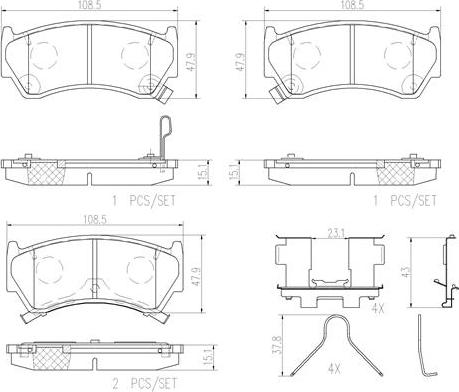 Brembo P56026N - Комплект спирачно феродо, дискови спирачки vvparts.bg