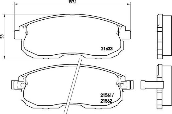 Brembo P 56 021 - Комплект спирачно феродо, дискови спирачки vvparts.bg