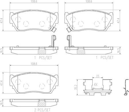 Brembo P56027N - Комплект спирачно феродо, дискови спирачки vvparts.bg