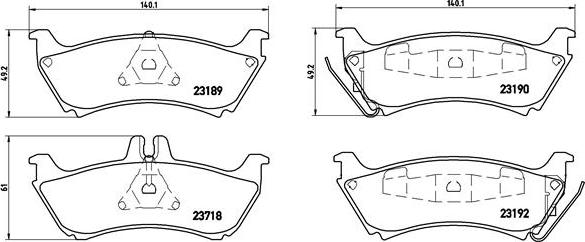 Brembo P 50 044 - Комплект спирачно феродо, дискови спирачки vvparts.bg