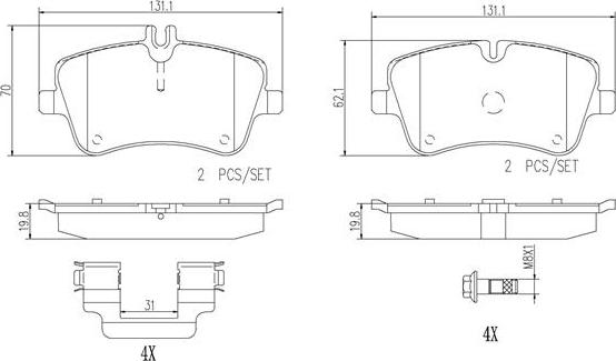 Brembo P50045N - Комплект спирачно феродо, дискови спирачки vvparts.bg