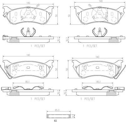 Brembo P50040N - Комплект спирачно феродо, дискови спирачки vvparts.bg