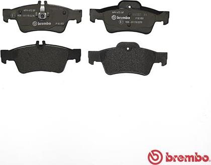 Brembo P 50 052 - Комплект спирачно феродо, дискови спирачки vvparts.bg