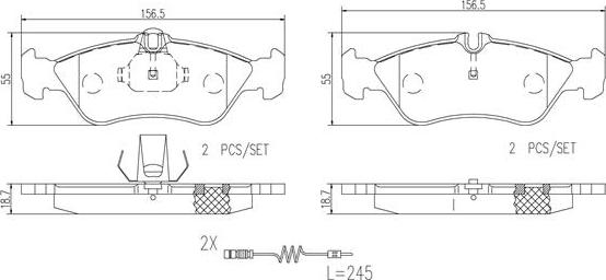 Brembo P50089N - Комплект спирачно феродо, дискови спирачки vvparts.bg