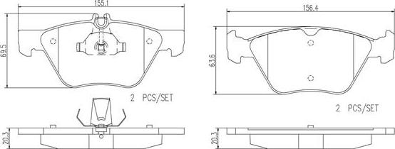 Brembo P50026N - Комплект спирачно феродо, дискови спирачки vvparts.bg