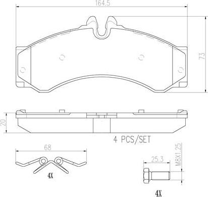 Brembo P50028N - Комплект спирачно феродо, дискови спирачки vvparts.bg